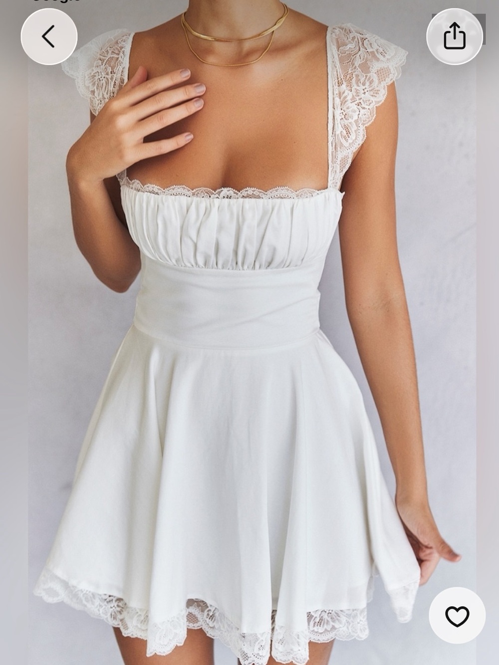House of CB ivory Satin Lace mini dress